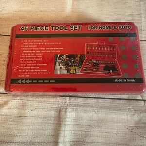 46 Piece Tool Set for Home & Auto - Red